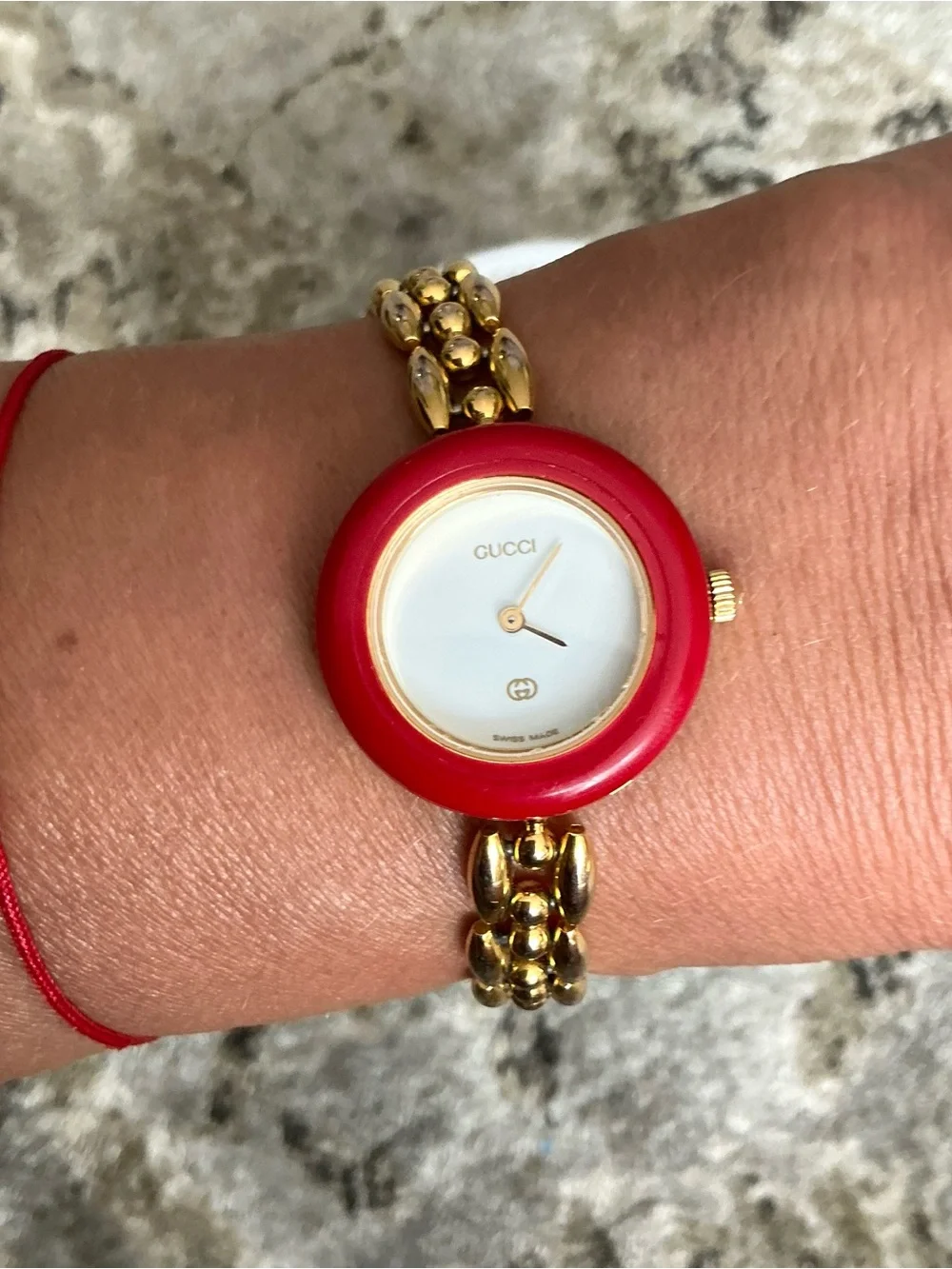 Ladies GUCCI dressy chain bracelet watch w/ bezels❤️💙🖤💚🧡